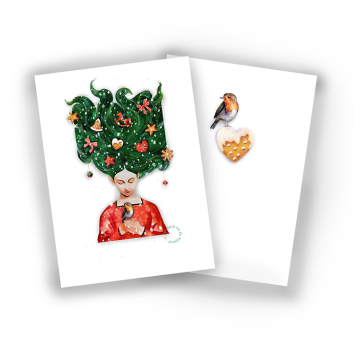 Set van 10 kerstkaarten met enveloppen